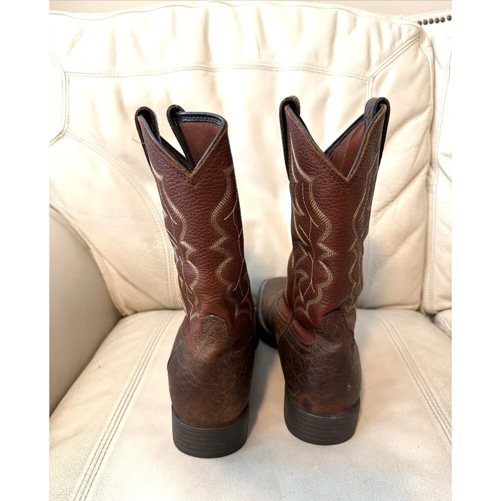 Justin Boots 11D Chet Mens Stampede Cowboy Leather Brown 7222
